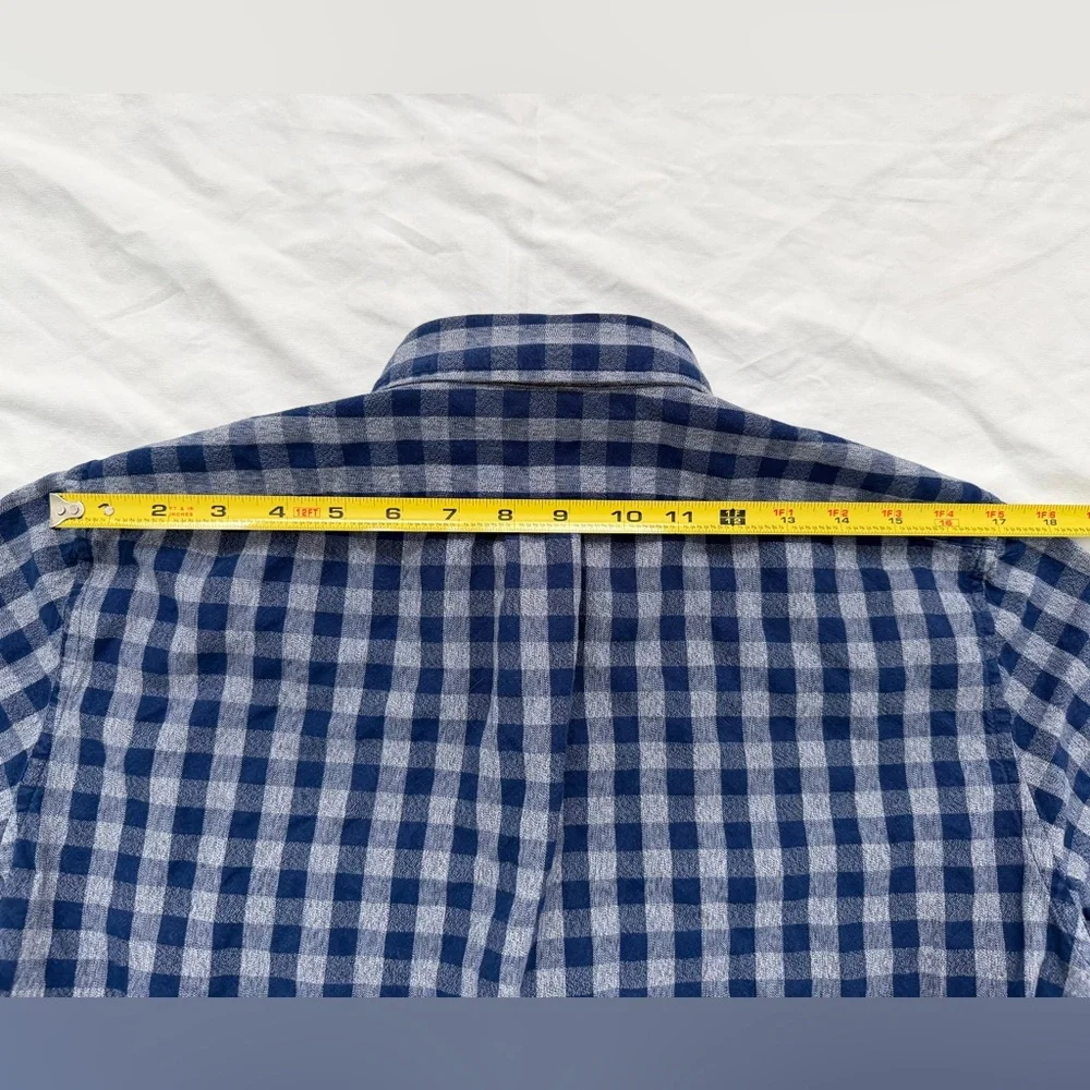 J. Crew Mens Checkered Button Long Sleeve Collar Shirt | Size M | Blue & Gray